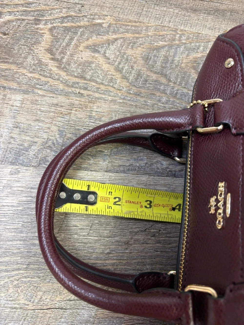 Coach Mini Bennett Satchel Oxblood Leather F36624  Bag Burgundy - Picture 10 of 13